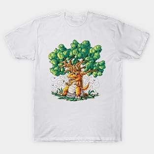 T-rex dinosaur under tree T-Shirt